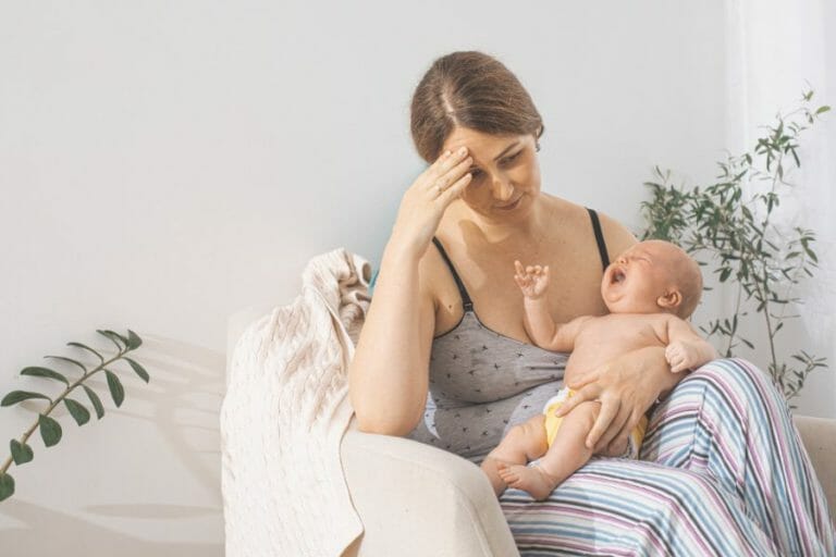 mother experiencing postpartum sleep deprivation