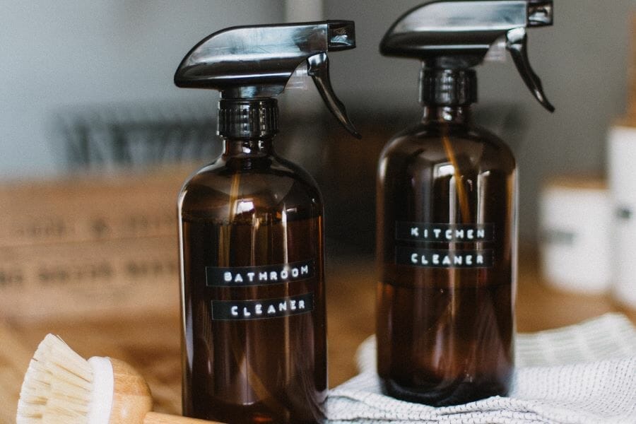 photo of homemade cleaning products used in kitchen