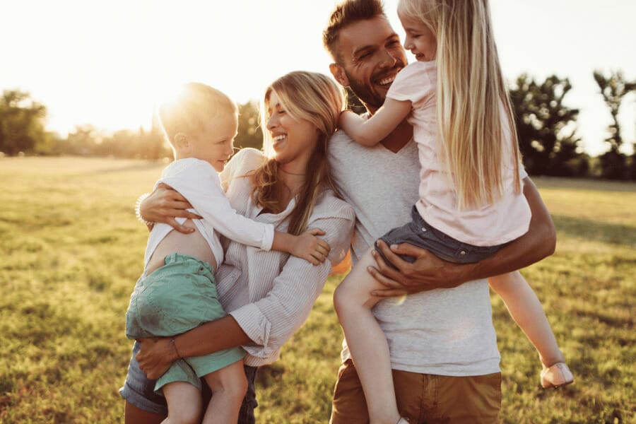 parents feeling gratitude with children