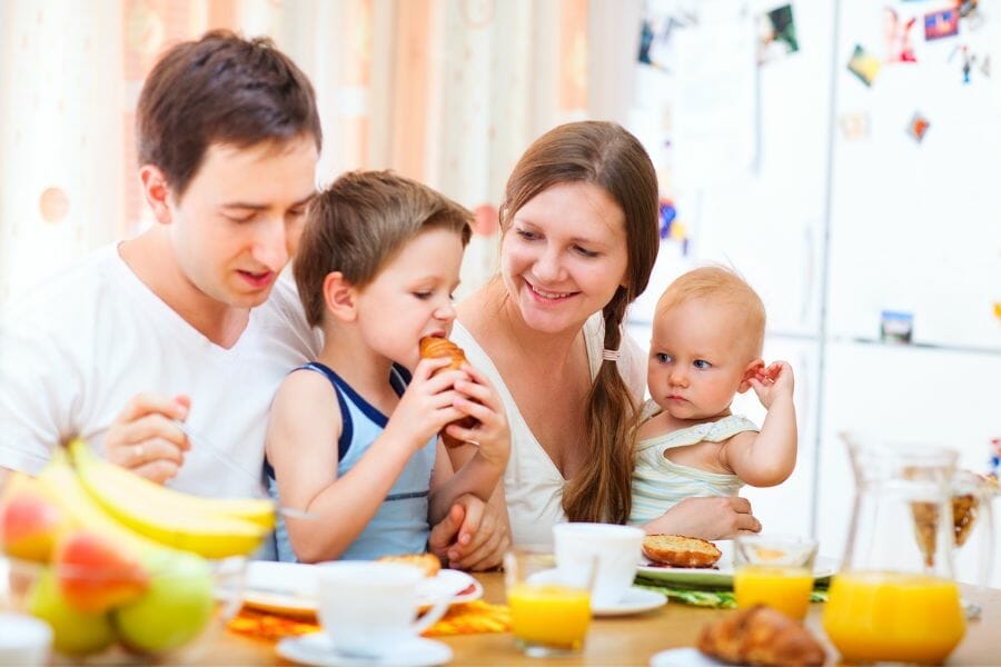 mom practicing mindful eating of omega 3s